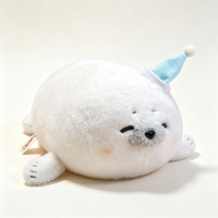Coussin en peluche phoque super doux et adorable, poupée animal marin pour décoration de canapé et chambre, cadeau d'anniversaire, logo personnalisé, vente en gros