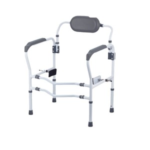 Barres d'appui pour toilettes HePo avec dossier et accoudoirs, installation par ventouse, antidérapantes, pour la sécurité des personnes âgées dans la salle de bain - Product Image 2