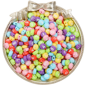 Cuentas Planas Acrílicas <span class=keywords><strong>de</strong></span> 4*7mm, Coloridas, Rojas, con Letras y Números en Inglés, <span class=keywords><strong>para</strong></span> Manualidades, Accesorios <span class=keywords><strong>para</strong></span> la Creación <span class=keywords><strong>de</strong></span> Joyería, Mezcla <span class=keywords><strong>para</strong></span> Educación Temprana Infantil - Product Image 2