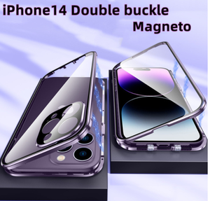 Custodia Magnetica in Metallo con Protezione Lente e <span class=keywords><strong>Vetro</strong></span> <span class=keywords><strong>Temperato</strong></span> HD a Doppia Faccia a 360 Gradi per iPhone 18 Pro Max 17 16 15 - Product Image 2
