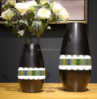 Housse de vase avec logo croix d'Éthiopie, nœuds de chaise décoratifs en tissu avec élastique pour la décoration de mariages et d'événements