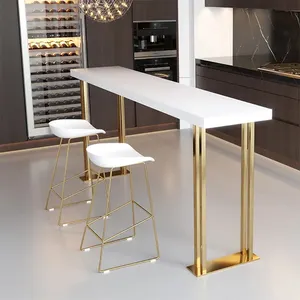 Tabela de bar com design de luxo, alta tabela para bar, sala de estar, madeira sólida