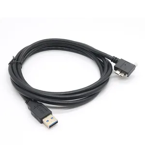 3.0 USB A Male to Right Left Angle USB Micro B Adapter Extension Cable with Screw Mounted