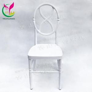 Sillas de alquiler de decoración al aire libre de fiesta de boda <span class=keywords><strong>blanca</strong></span> apilable de metal con respaldo redondo para eventos - Product Image 5