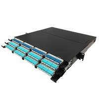 Panneau de brassage fibre optique MPO 1U 19 pouces 144 ports, panneau de brassage MPO 144 cœurs LC