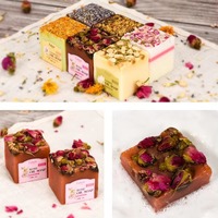 Sabun Minyak Esensial Alami Buatan Tangan Pemutih Sabun Tubuh & Wajah Bunga Kering Perawatan Kulit Bernutrisi Sabun Mandi Herbal Mawar