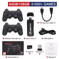 Console de Jeu X2 Plus 4K HD Type Clé USB avec 40000 Jeux Intégrés, Émulateurs de Console de Jeu Rétro avec Manette Sans Fil