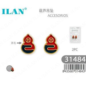Ciondolo a forma di zucca Ilan, 2 pezzi, placcato oro rosso, accessorio di moda per abbigliamento e gioielli - Product Image 3