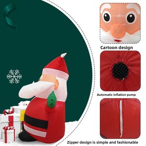 Árbol de Navidad Inflable de Abeto de 240 cm/8 pies y 3 Niveles con Lazo Rojo, Ventilador Incorporado y Luces Internas <span class=keywords><strong>para</strong></span> Decoración del Hogar y Jardín - Product Image 4