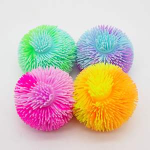 TPR 깜박이는 털 퍼퍼 볼 깜박이는 LED 퍼퍼 볼 파티 호의 장난감 소프트 볼 - Product Image 5