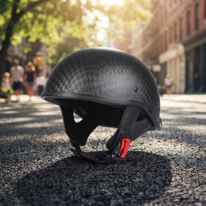 Casque de moto <span class=keywords><strong>en</strong></span> fibre de carbone, style beanie ducktail, demi-casque d'été pour hommes et femmes, casque de sécurité vintage pour cruiser - Product Image 4