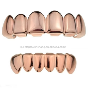 Grillz Hip-hop Lumineux Tendance pour Homme – Bijoux Corporels Dorés/Argentés en Cuivre avec Zirconium – Grillz Dentaires Punk – Vente en Gros - Product Image 3