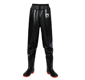Cuissardes de pêche à la mouche pour hommes pantalons imperméables respirants avec bottes en PVC et en nylon pour la rivière et le lac - Product Image 1