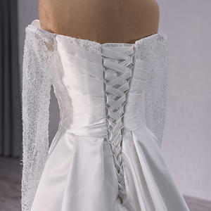 Jancember 241041เดรสแต่งงานทรงนางเงือกผ้าซาตินปักเลื่อมคอปาดมีหางยาวหรูหรา - Product Image 6