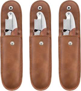 ไขควงเปิดจุกไวน์สำหรับบริกรมืออาชีพ<span class=keywords><strong>3</strong></span>แพ็กกระเป๋าหนังของขวัญด้ามจับยาวโรสวู้ดดีไซน์ทันสมัยทำจากสแตนเลส - Product Image 3