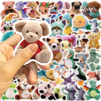 Autocollants décoratifs créatifs en peluche adhésifs style mignon pour coques de téléphone, bagages, ordinateurs et iPad