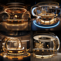 Lampu Led melengkung Modern kustom desain konter Bar klub malam toko kopi Hotel