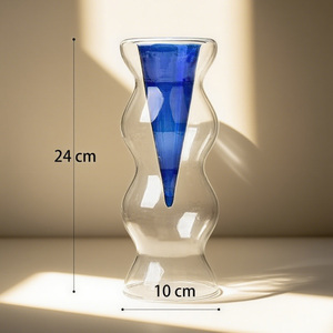 Nordic Retro Minimalist <b>Small</b> Caliber Crystal Glass <b>Vase</b> for Wedding Dried Flowers Water Cultivation - Product Image 4