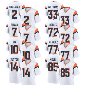 2026 Denver Jersey Custom American Football Shirts Gestikte Geborduurde Jeugd Uniformen Sportkleding met Logo's Wit - Product Image 1