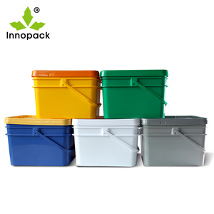 Vente en gros de seau en plastique rectangulaire 20LPP de couleur personnalisée forme carrée avec poignée récipient en plastique rectangulaire - Product Image 2