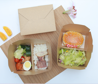 Boîtes à emporter pour poulet frit, poisson et frites, et sushis, en papier biodégradable, avec compartiments et gaufrage, design le plus récent