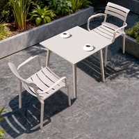 Ensemble de meubles de jardin d'extérieur de qualité commerciale, 5 pièces, résistant aux intempéries, en acier au carbone, pour bistrot, café, hôtel, balcon