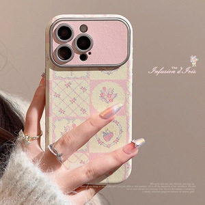 เคสโทรศัพท์มือถือลายสก็อตดอกไม้สีเงินหนังเทียมพิมพ์ลายสำหรับ 15/17promax/11/14/Fresh/12 ป้องกันการกระแทก - Product Image 2