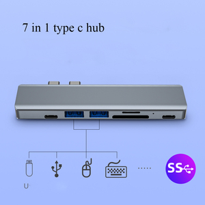 7 En 1 Tipo C Hub multifunción Thunderbolt 3 Dock para <span class=keywords><strong>MacBook</strong></span> <span class=keywords><strong>Pro</strong></span> <span class=keywords><strong>2023</strong></span> con adaptador de datos HDTV - Product Image 5