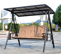 Balançoire moderne en métal pour l'extérieur, 3 places, hamac de remplacement pour jardin, toit étanche, application pour parc, patio, véranda, balançoire