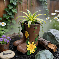 Pot de fleurs créatif en forme de bottes de pluie, pot de fleurs de jardin en forme de bottes, décoration de jardin extérieure