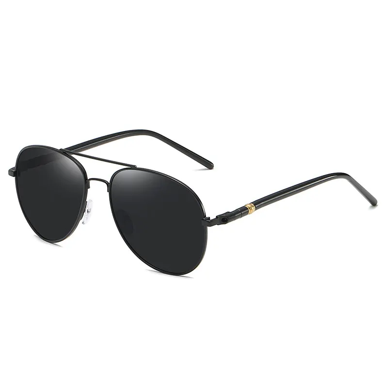 Hoge Kwaliteit Dubbele Brug Metalen Mannen Zonnebril Gepolariseerde Lens Mannelijke Rijden Zonnebril