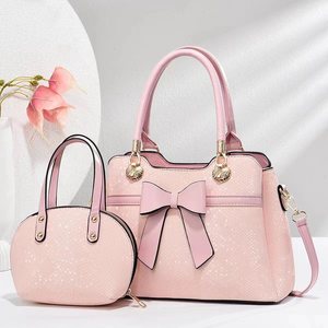 Conjunto de <span class=keywords><strong>2</strong></span> piezas, bolso de hombro con lazo, novedad de 2025, bolsos de <span class=keywords><strong>mano</strong></span> con cremallera de estilo informal de gran capacidad para mujer, brillantes - Product Image 5