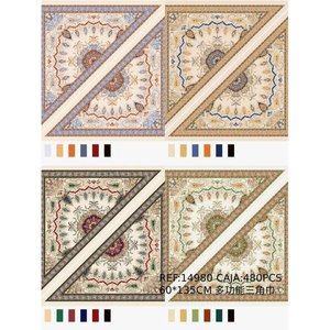 Sciarpa triangolare multifunzionale Fulares 60x135 cm con stampa floreale, leggera, stile classico per uso quotidiano - Product Image 1
