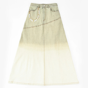 Breathable Natural <b>Waist</b> Summer Casual <b>Chain</b> Denim Skirt casual skirt - Product Image 6