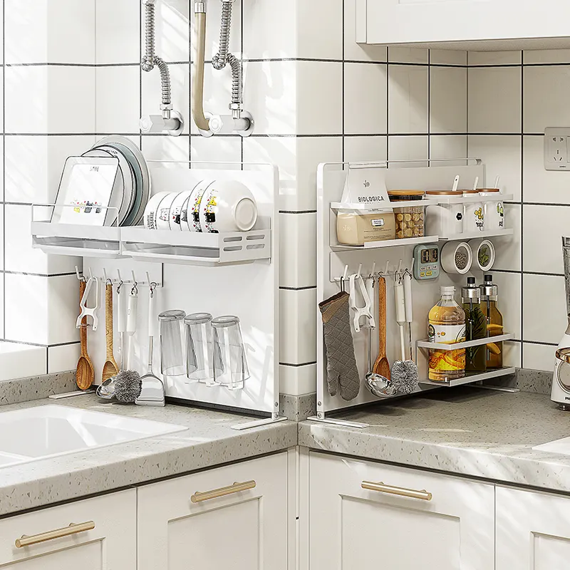 DIY Magnetic Multifunctional storage countertop kitchen utensils hanging dish rack organizer kitchen