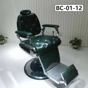 Fauteuil de barbier vintage pour le toilettage et le rasage des hommes, fauteuil de coiffure inclinable de grande taille pour salon de coiffure - Product Image 2