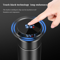 Botellas de Agua con Aislamiento al Vacío de Doble Pared de 500 ml, Botella de Agua Inteligente de Acero Inoxidable con Pantalla LED de Temperatura