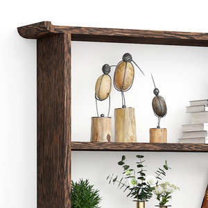 <b>Solid</b> <b>Wood</b> Wall Mount Bookshelf 4 Tier Backless Space Saving <b>Bookcase</b> For Home Office Decor - Product Image 4