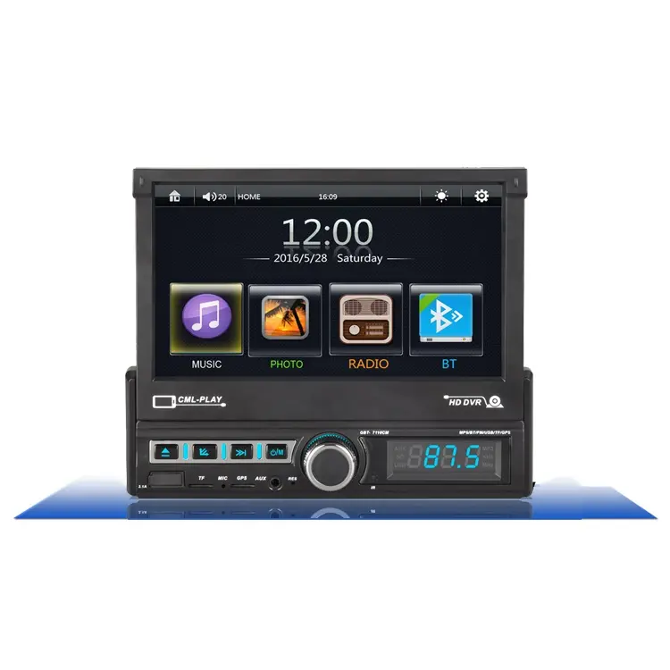 1 DIN BT MP5 Player 7นิ้วหน้าจอสัมผัส AUX USB TF FM วิทยุใน Dash Head Unit วิทยุ