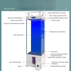 Grand <span class=keywords><strong>aquarium</strong></span> rectangulaire en verre avec filtration pour l'aménagement paysager domestique et la décoration de salon, accessoires d'<span class=keywords><strong>aquarium</strong></span> pour utilisation aquatique - Product Image 3