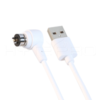 Cable de Carga Magnético Circular de 2 Pines HYTEPRO M526, Cable Redondo de TPE Blanco de 1M, USB A Macho RoHS para Equipos Médicos e Industriales