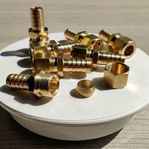 Écrous hexagonaux en laiton, raccords de tuyauterie à filetage femelle, quincaillerie polie dorée - Product Image 2