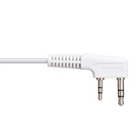 Headset Mikrofon PTT Earphone 2Pin Putih Kabel 1.2M untuk Baofeng UV5R UV82 Kenwood TK TH Series Walkie Talkie Audio Jernih 36dB