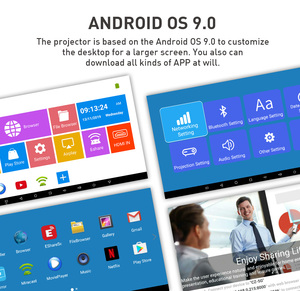 Novo lançamento Recarregável Android 9.0 DLP Projetor 2GB <span class=keywords><strong>DDR4</strong></span> 16GB Miracast Home 4K vídeo Smart TV portátil 3D mini projetor - Product Image 3