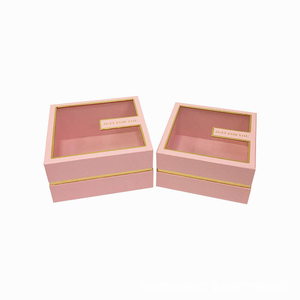 Valentine's Day Gift Box 2-Piece <b>Square</b> PVC Window Flower Box Birthday Gift Box - Product Image 2
