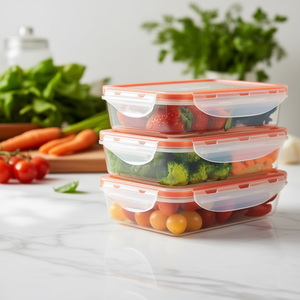 Boîtes de préparation de repas 24oz 3 pièces, rectangulaires, en plastique, micro-ondables, pour le contrôle des portions, boîte de rangement alimentaire pour la préparation de repas et les voyages - Product Image 2