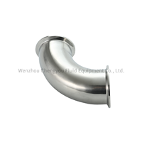 Codo Tri Clamp Estándar ISO DIN 3A, Codo de Acero Inoxidable 304/316L Personalizado de 90 Grados °   Abrazadera de Sujeción/Punta de Soldadura para Alimentos Higiénicos