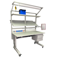 Mesa de Trabajo ESD Ajustable en Altura, Antiestática, Diseño Modular, Componentes Expandibles