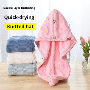 Toalla <span class=keywords><strong>de</strong></span> <span class=keywords><strong>Pelo</strong></span> Absorbente <span class=keywords><strong>de</strong></span> Secado Rápido <span class=keywords><strong>de</strong></span> Doble Capa con Rejilla <span class=keywords><strong>de</strong></span> la Suerte OEM, Gorro <span class=keywords><strong>de</strong></span> Ducha para <span class=keywords><strong>Mujer</strong></span>, Terciopelo <span class=keywords><strong>de</strong></span> Coral <span class=keywords><strong>de</strong></span> Alta Calidad, Grueso, para Adultos - Product Image 1