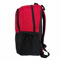 Sac à dos d'étudiant minimaliste rouge et noir, durable, résistant à l'eau, avec compartiment pour ordinateur portable de 15,6 pouces
